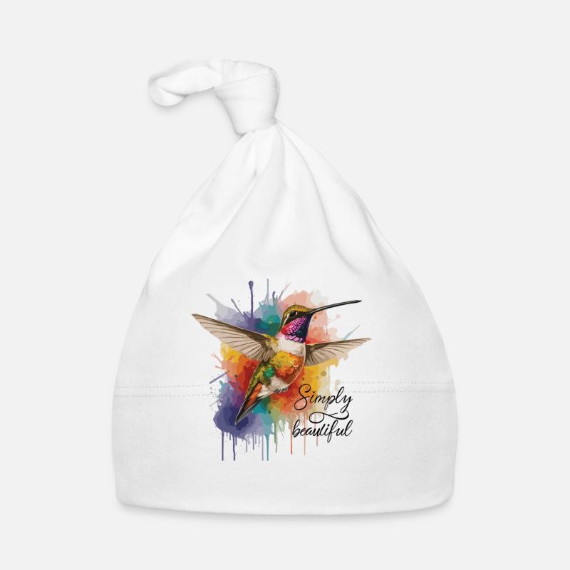 Simply beautiful: Hummingbird design Organic Baby Cap