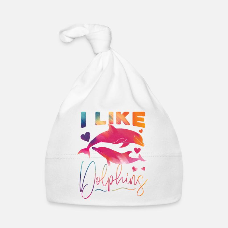 Aquarelle de dauphin j’aime les dauphins Bonnet bio Bébé