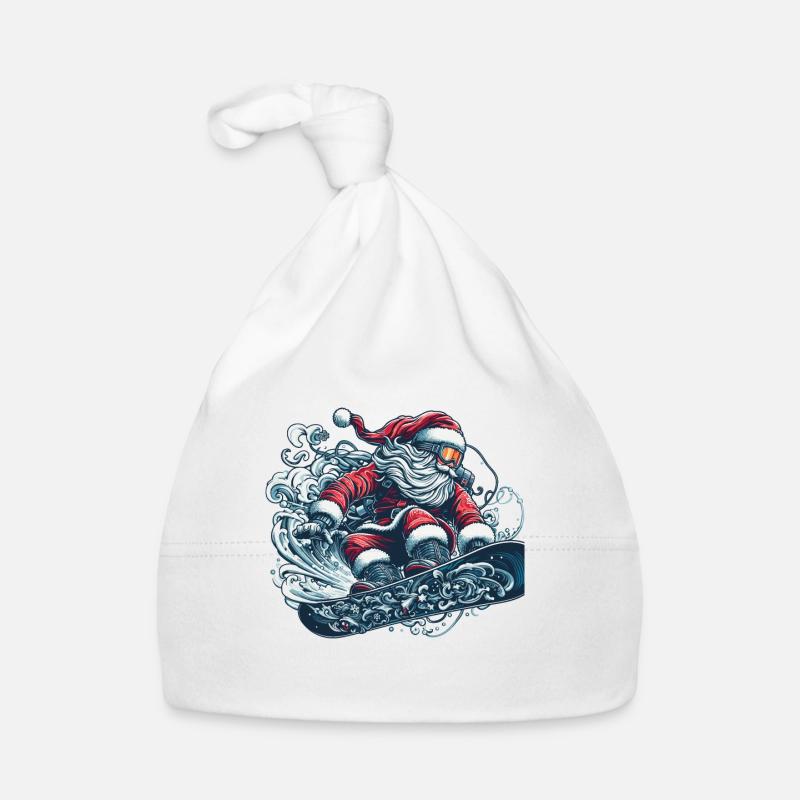 Balade en snowboard du Père Noël Bonnet bio Bébé