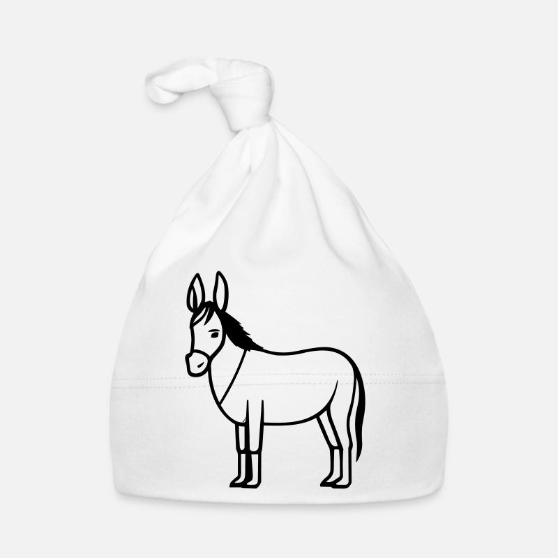 âne - Bonnet bio Bébé - blanc