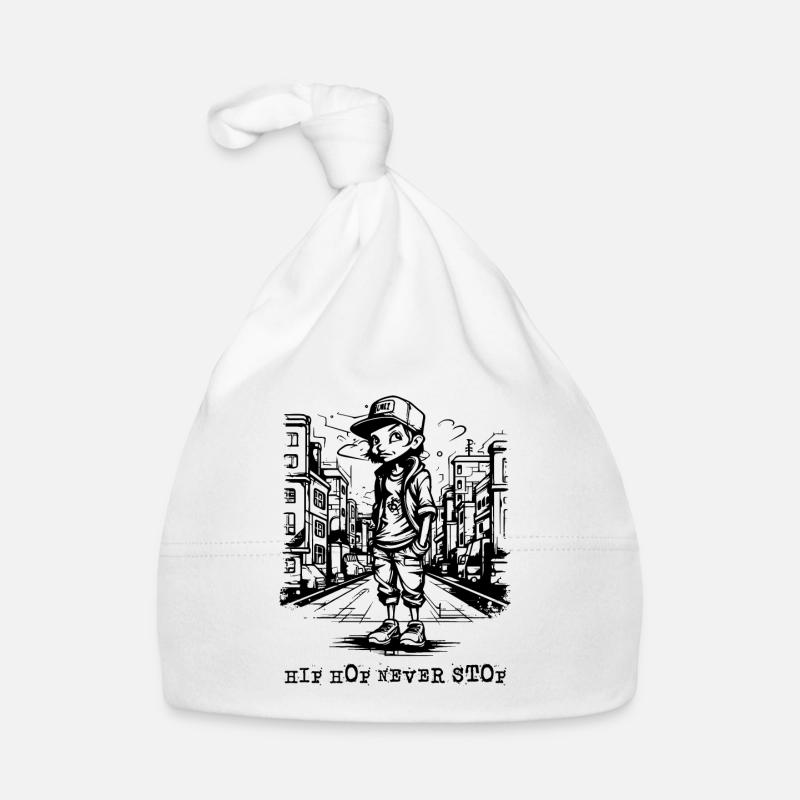Hip-hop never stops Organic Baby Cap