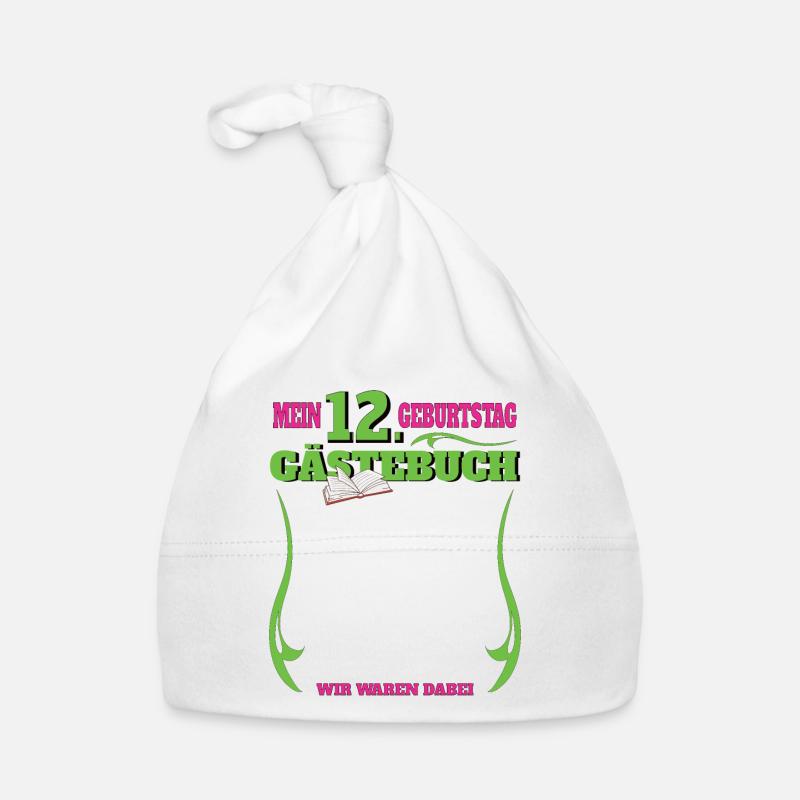 12. Geburtstag Mädchen & Junge Gästebuch Baby Bio-Mütze