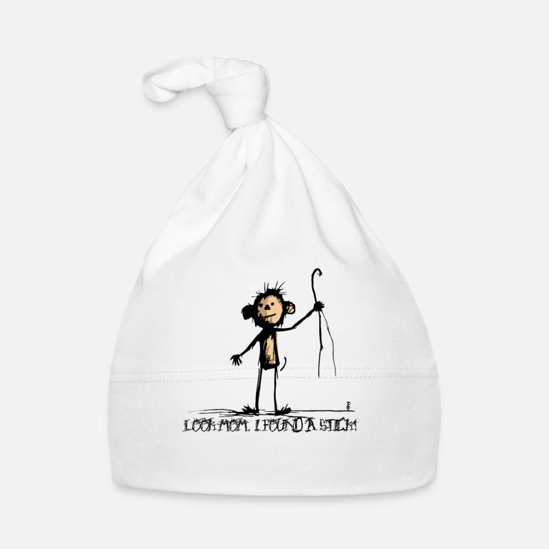 Monkey found a stick Organic Baby Cap