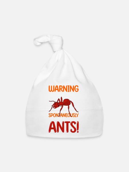 Antkeeping Ameisenzucht Ameisen - Baby Bio-Mütze - Weiß - Vorne