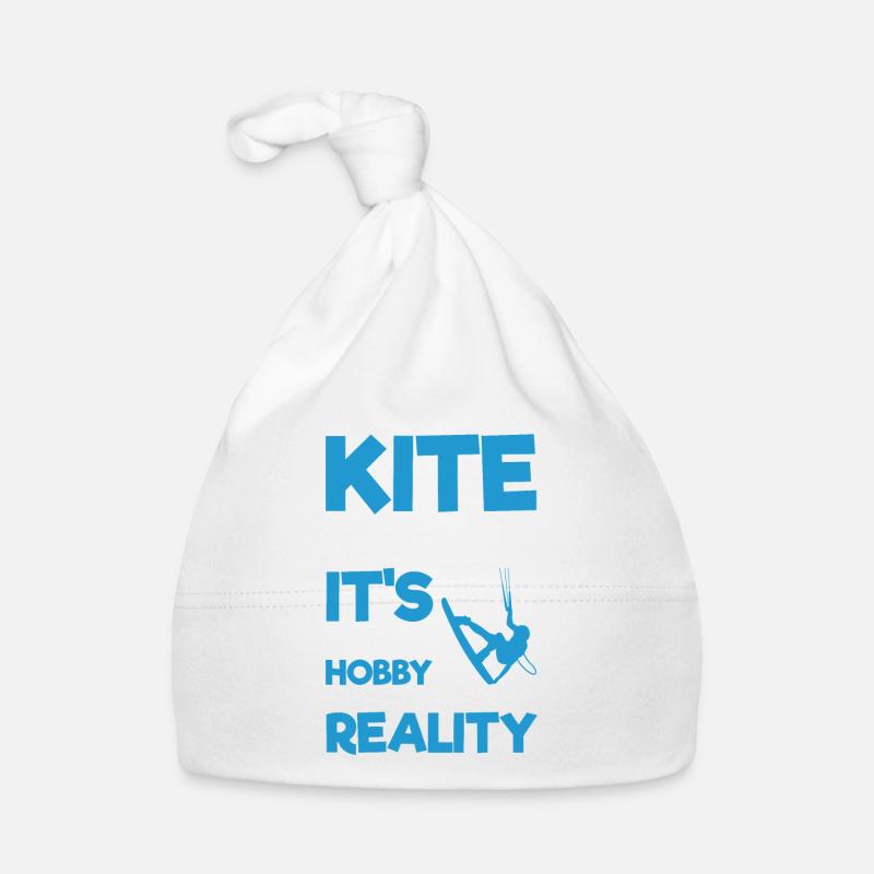 Kitesurf Kitesurf Kitesurf Kiteboarder - Bonnet bio Bébé - blanc