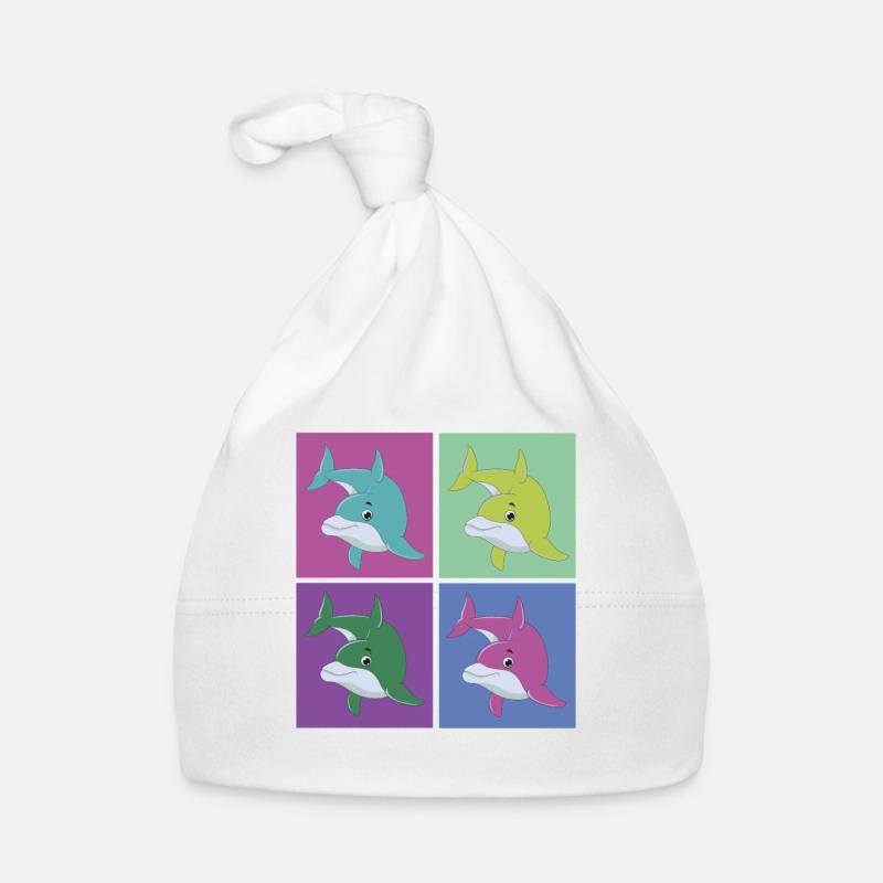 Dolphin Retro 80s 90s Vintage Baby Bio-Mütze
