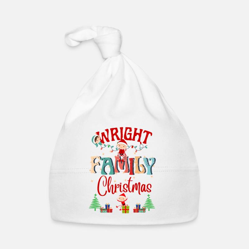 Conception de célébration de Noël de la famille Wright - Bonnet bio Bébé - blanc