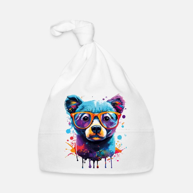 Bär Farbenfroh - Braunbär Teddybär - Grizzly Baby Bio-Mütze
