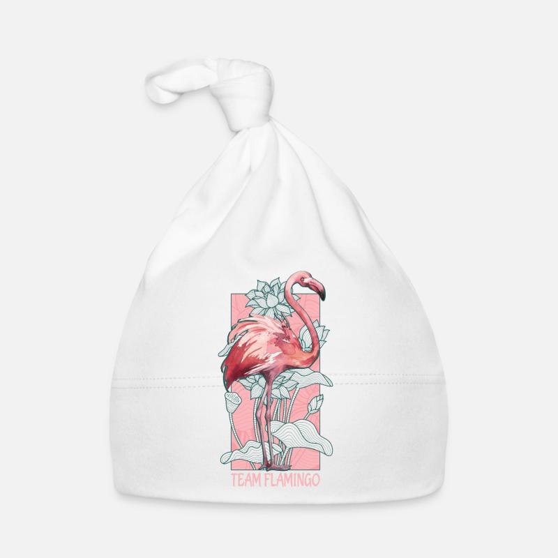Team Flamingo Aquarell Wasserfarben Tiere Baby Bio-Mütze