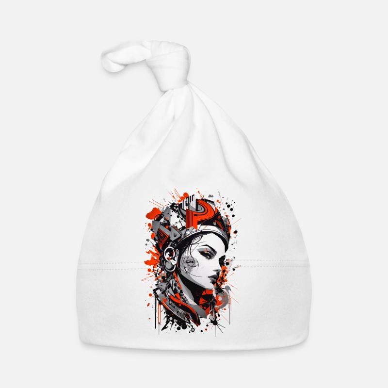 Abstract Colorful Young Woman Graffiti Art Organic Baby Cap
