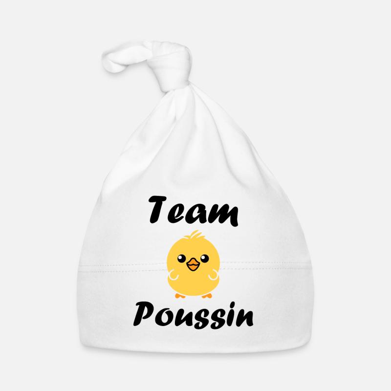Team poussin - Bonnet bio Bébé - blanc