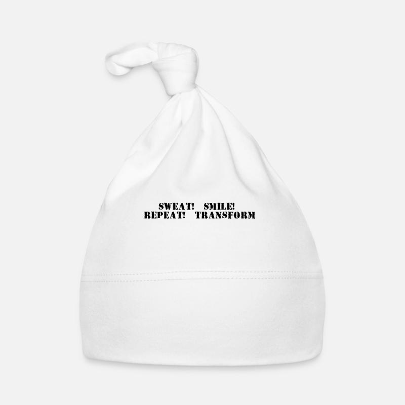 Fitness - Sweat, smile, repeat, transform Baby Bio-Mütze