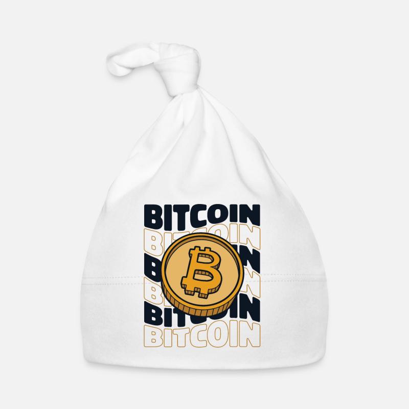 Bitcoin Text Crypto Kryptowährung Blockchain Baby Bio-Mütze