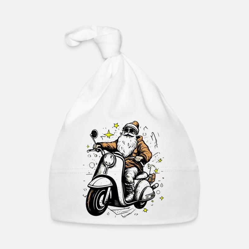 Weihnachtsmann auf seinem Roller Baby Bio-Mütze