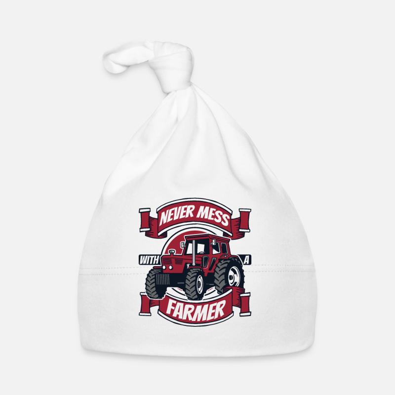 Never Mess With A Farmer Farmer Agriculture Organic Baby Cap
