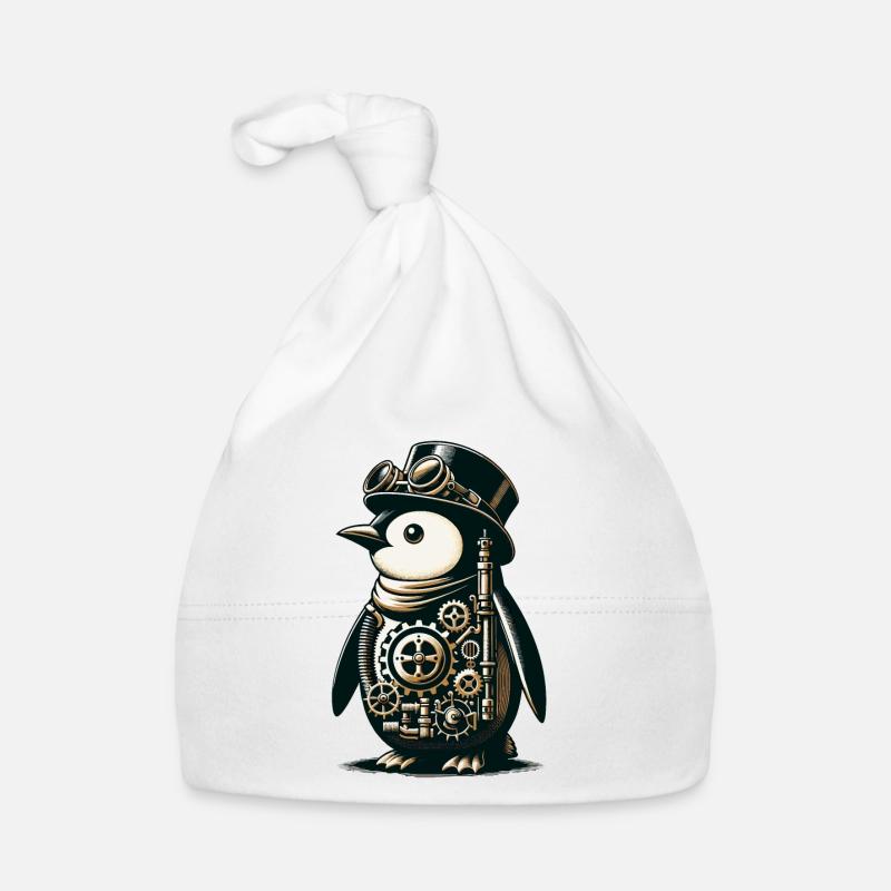 Vintage Victorian Steampunk Penguin Lover Gift Organic Baby Cap