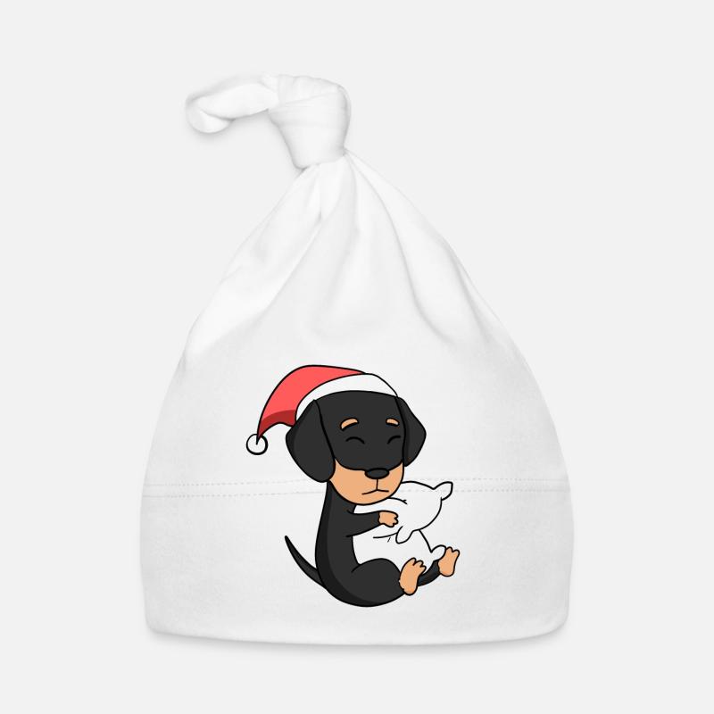 Dackel Hund Tier Weihnachten Baby Bio-Mütze