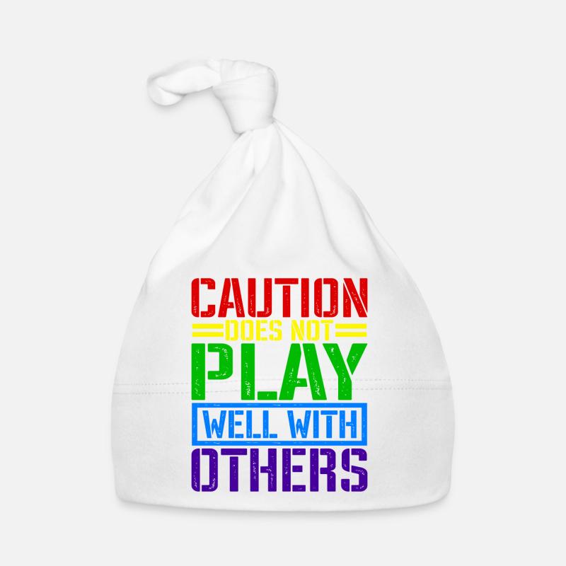 Caution Does Not Play Well With Others 66 Organic Baby Cap