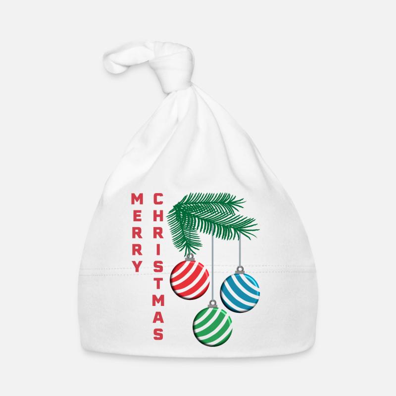 Branche de joyeux Noël avec des décorations de Noël Bonnet bio Bébé