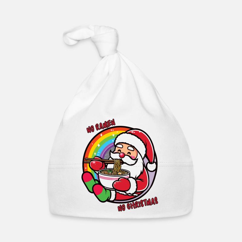Père Noël mangeant des ramen, pas de ramen pas de Noël Bonnet bio Bébé