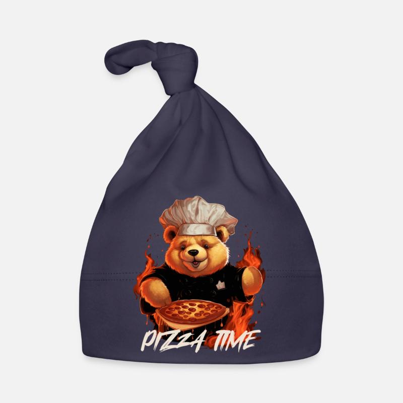 Chefkoch Teddybär in der Küche Pizza Time Baby Bio-Mütze