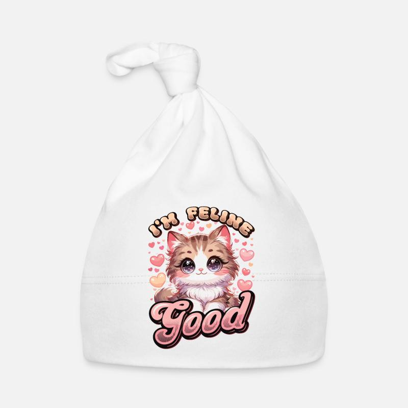 Drôle De Chat Dame, Chat Maman - Bonnet bio Bébé - blanc