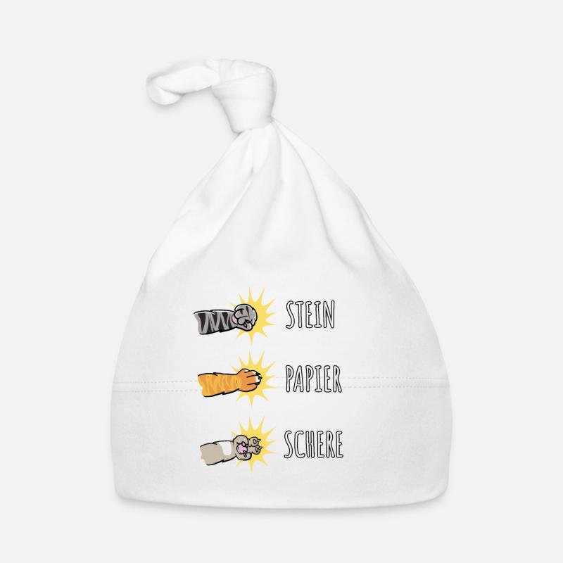 Pierre Papier Ciseaux Jeu Main Pattes de Chat Bonnet bio Bébé