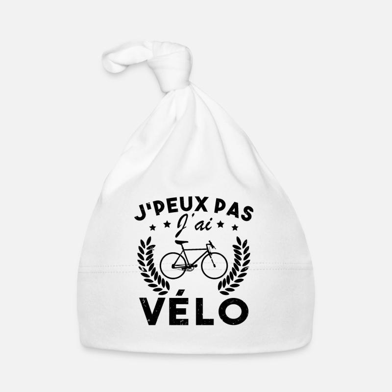 Je Peux Pas J ai velo - Bonnet bio Bébé - blanc