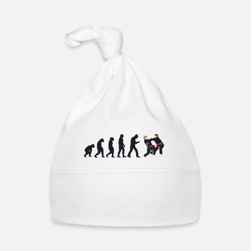 Judoka Taekwondo Karaté Aïkido Ju-Jutsu Evolution - Bonnet bio Bébé - blanc