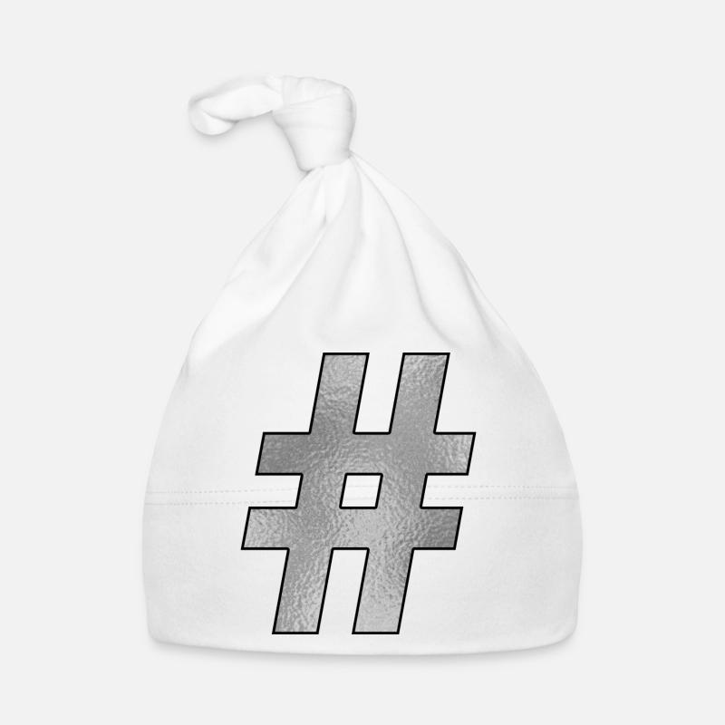 Hashtag Argent - Bonnet bio Bébé - blanc
