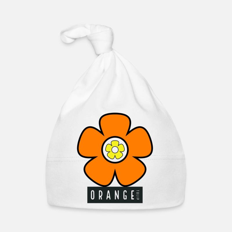 Tulipe orange à double fleur Bonnet bio Bébé