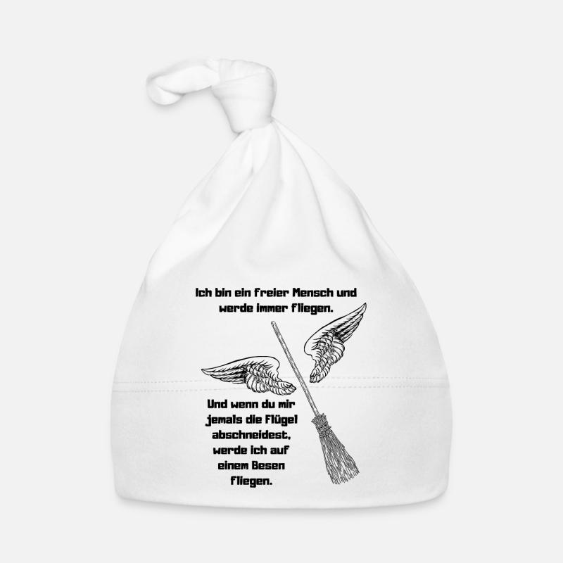 Ich bin ein freier Mensch und werde immer fliegen. Baby Bio-Mütze