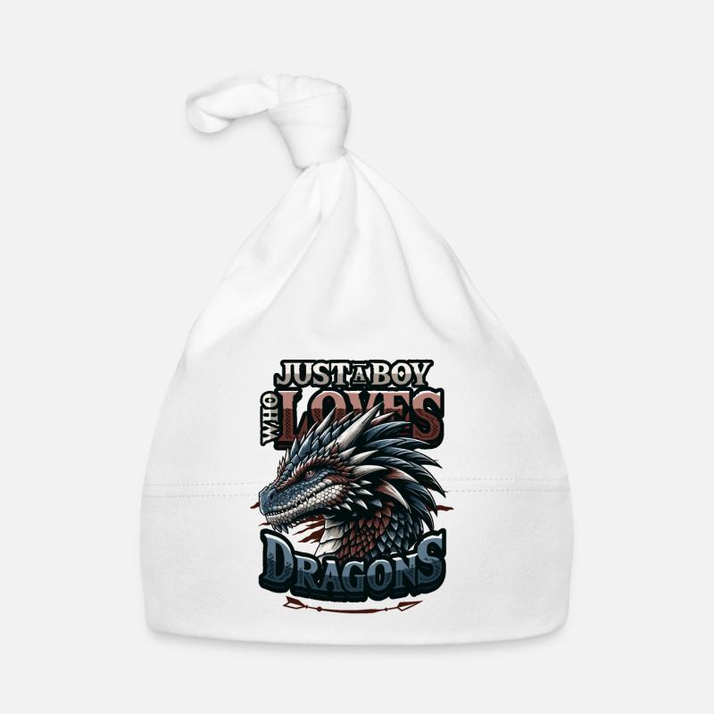 Just A Boy Who Loves Dragons - Boys Dragons Organic Baby Cap