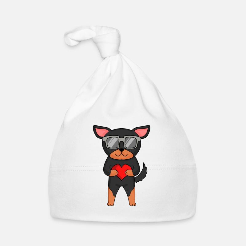 Hund mit Herz und Brille - Lancashire Heeler Baby Bio-Mütze