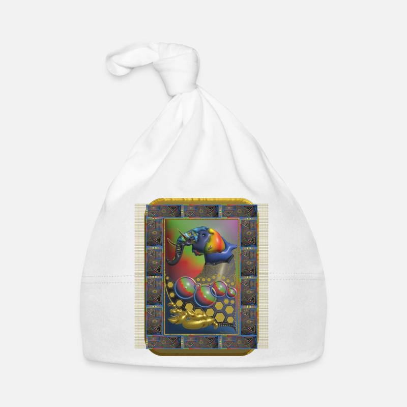 Elefantenkunst Kubismus Baby Bio-Mütze