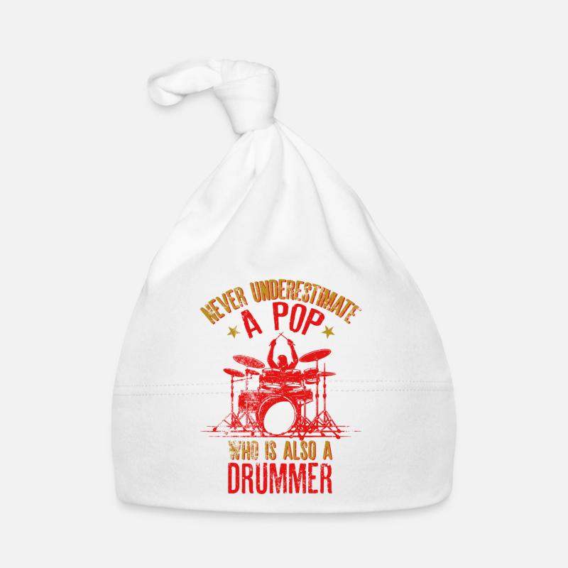 Never Underestimate a Pop Who is Also A Drummer" Organic Baby Cap