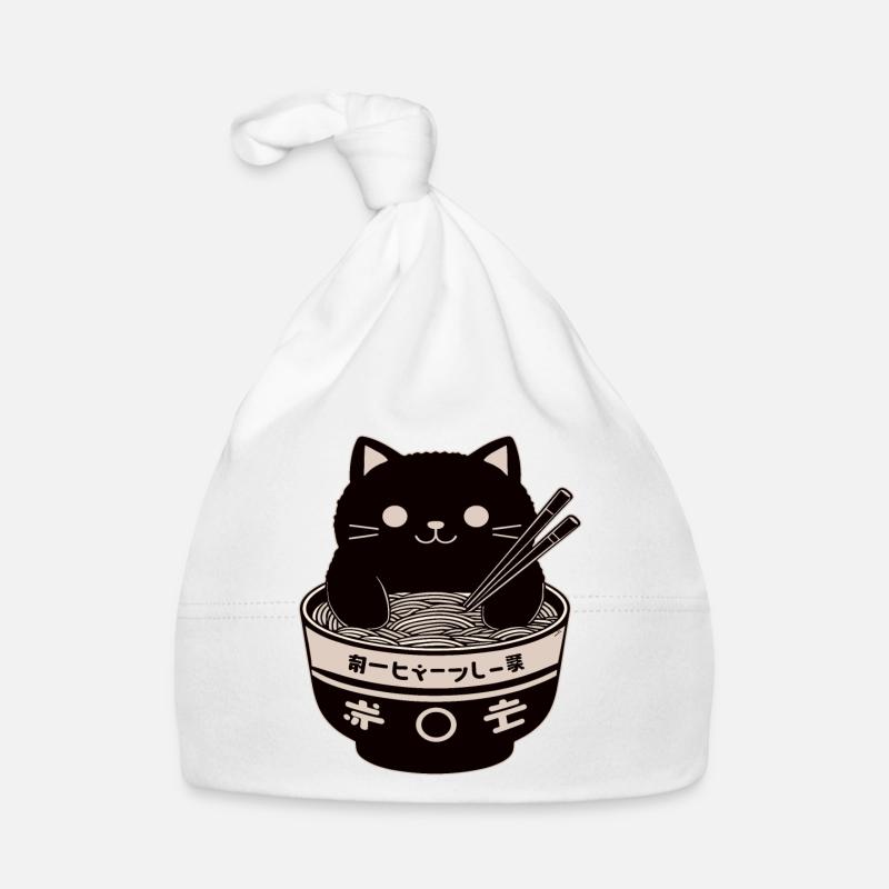 Ramen Powered Cat , classique Bonnet bio Bébé