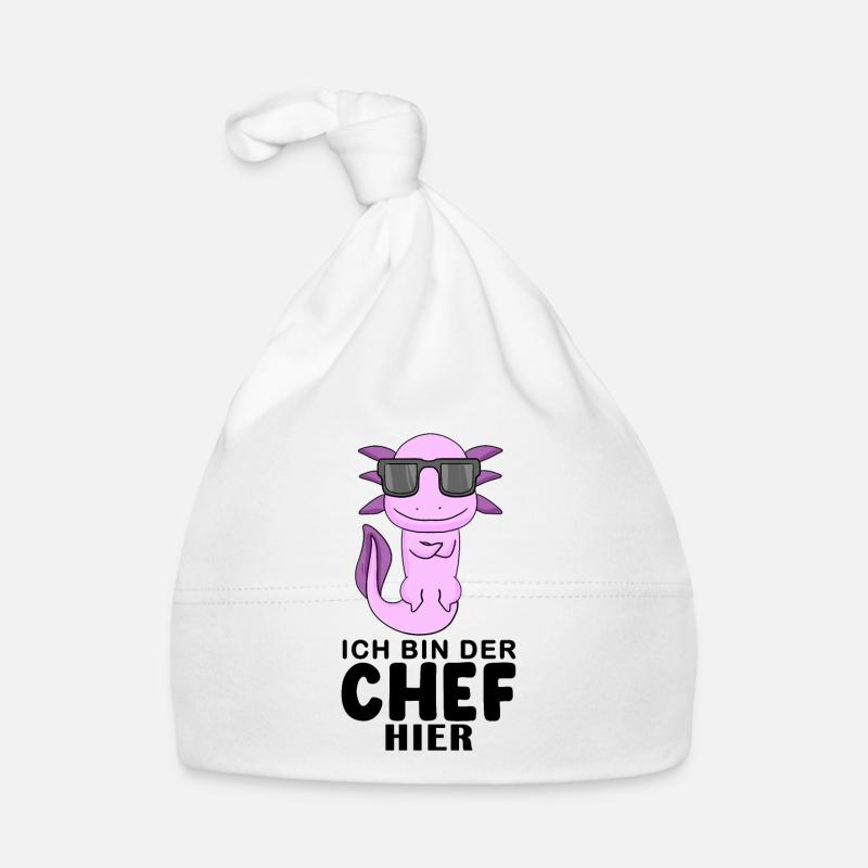 Chef Spruch mit Axolotl Motiv Baby Bio-Mütze