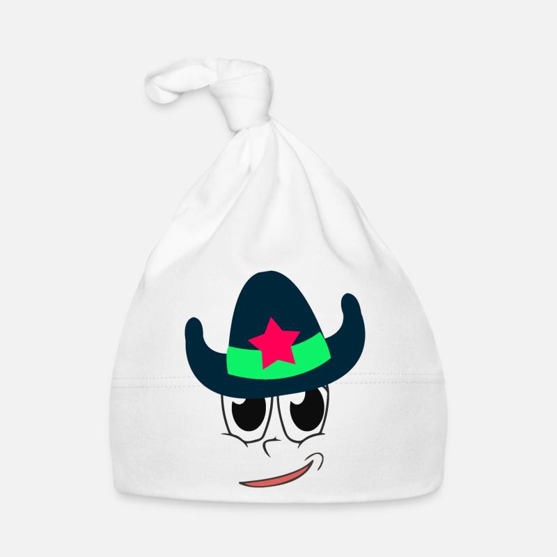 Cow-boy - Bonnet bio Bébé - blanc