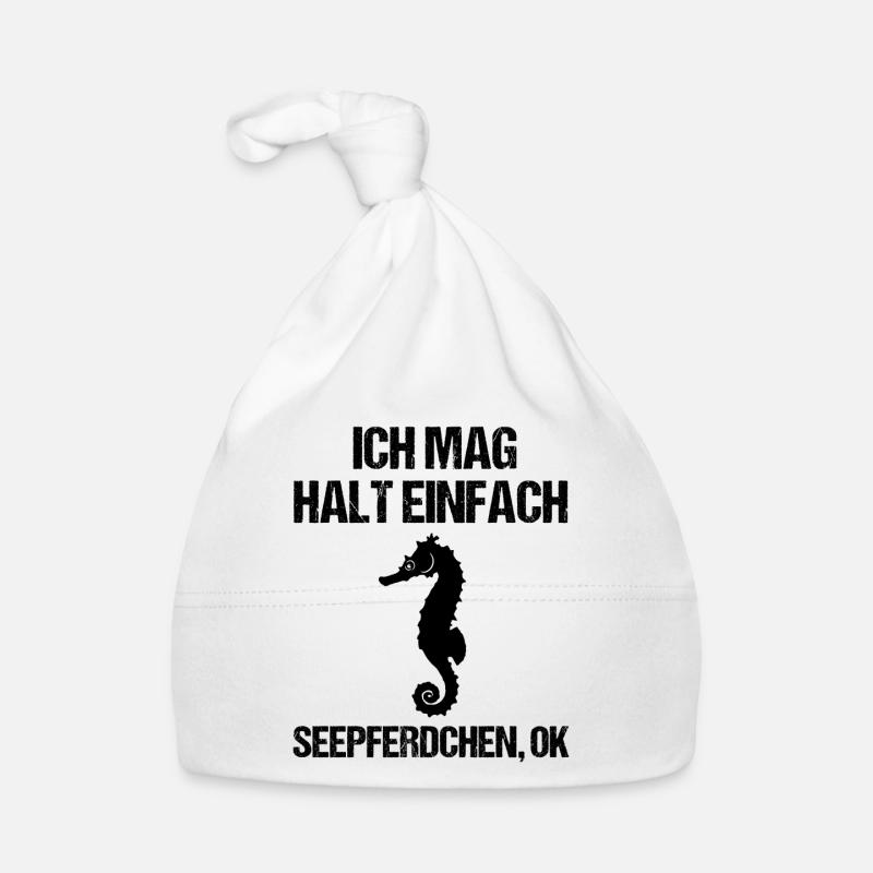 Maritimes Seepferdchen Ozeanliebe Baby Bio-Mütze