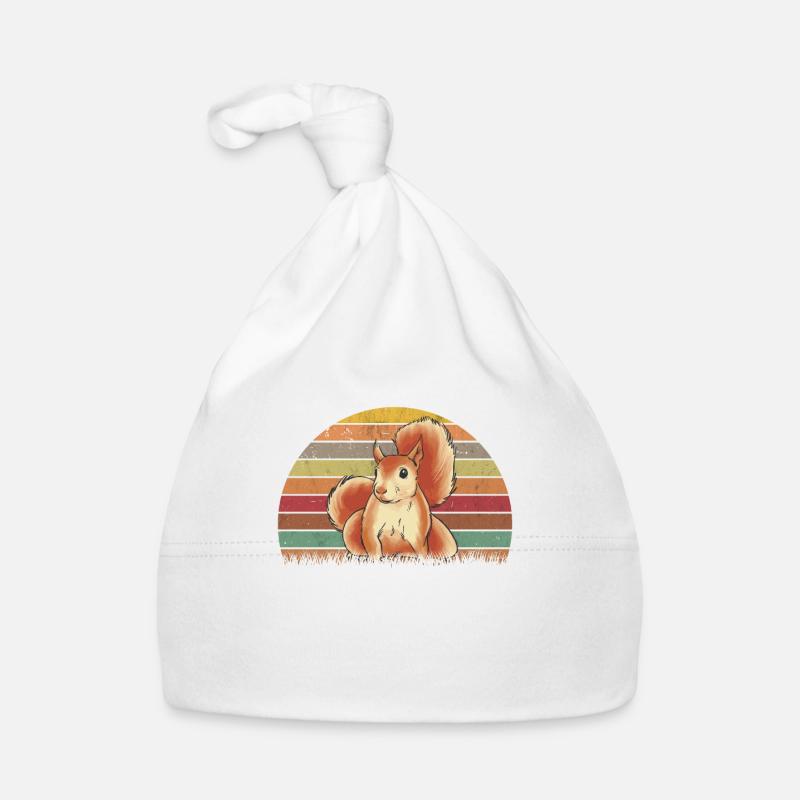 Eichhörnchen Écureuil rétro Bonnet bio Bébé