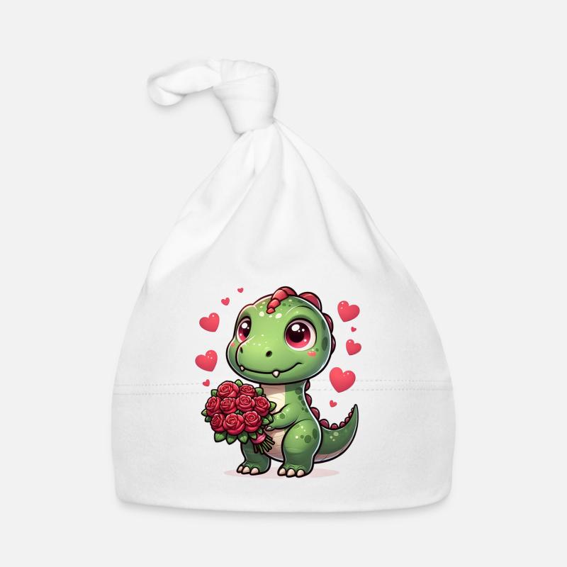 Rosenstrauß T-Rex Romantischer Dino Valentinstag Baby Bio-Mütze
