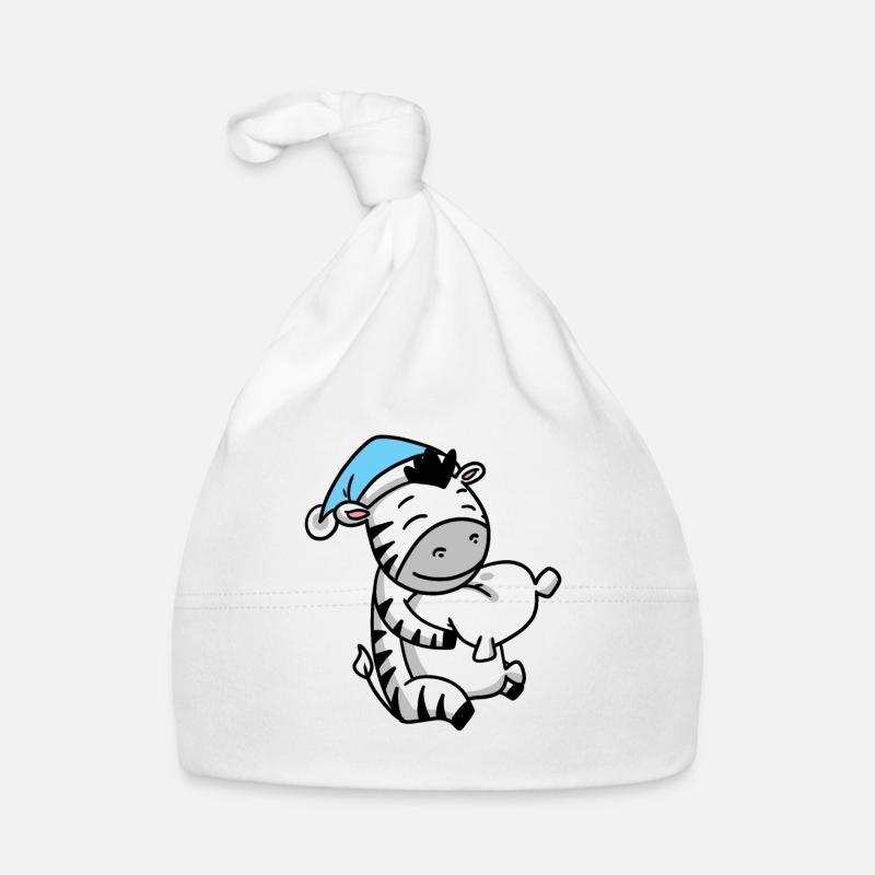Zebra with pillow and sleepy cap Organic Baby Cap
