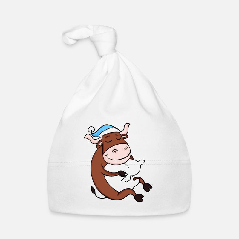 Bœuf avec oreiller et bonnet somnolent Bonnet bio Bébé