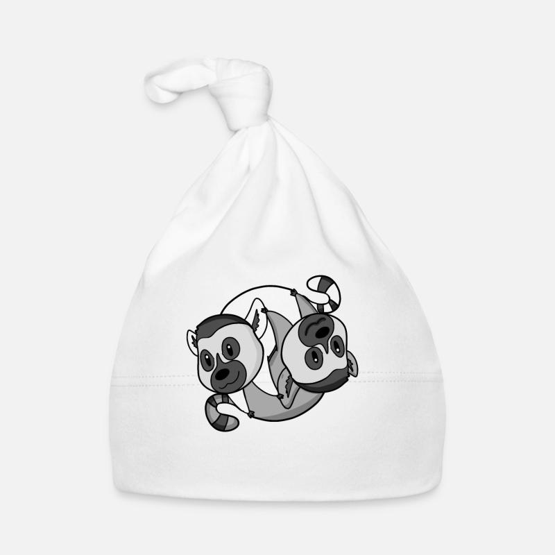 Yin Yang Sign Lemur Lemurs Organic Baby Cap