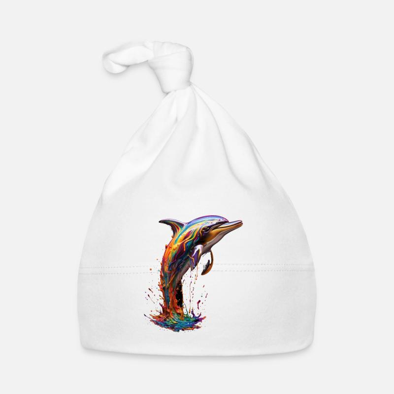 Rainbow Dolphin Baby Bio-Mütze