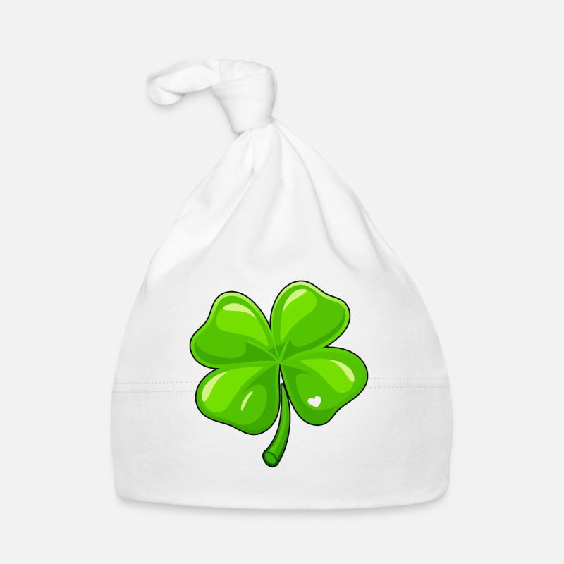 Kleeblatt Glücksbringer Baby Bio-Mütze
