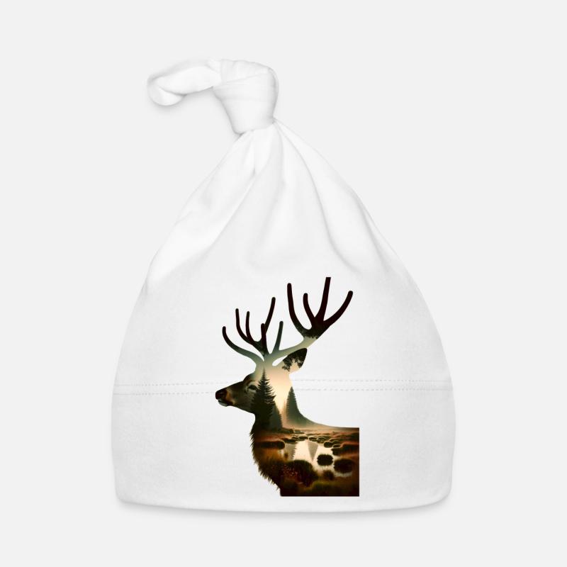 Nature in Deer Pattern Organic Baby Cap