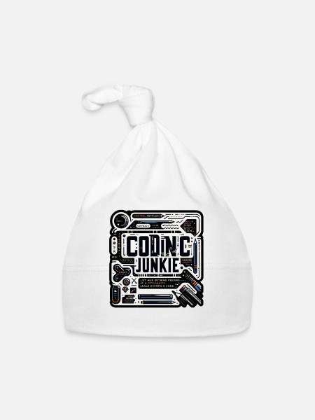 Accro au codage 11 - Bonnet bio Bébé - blanc - Devant