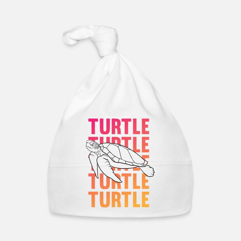 TURTLE Schattenbild Wortkunst Geschenk Baby Bio-Mütze